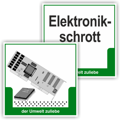 Schild "Elektronikschrott"