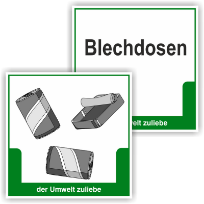 Schild "Weißblech/Blechdosen"