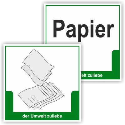 Schild "Papier"