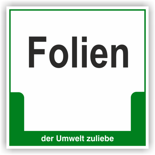 Schild "Folien"