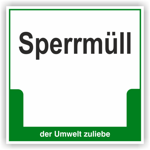Schild "Sperrmüll"