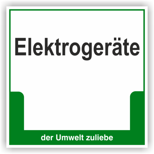 Schild "Elektrogeräte"