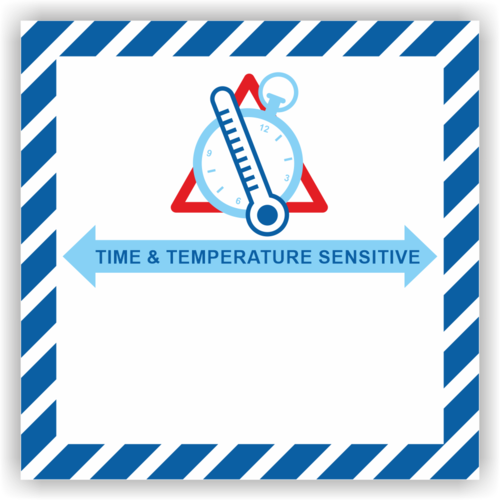 Aufkleber "Time & Temperature Sensitive"