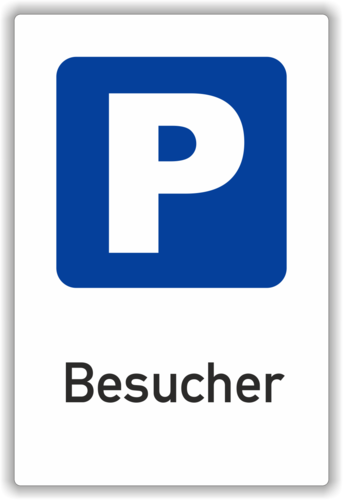 Parkplatzschild "Besucher", weiß