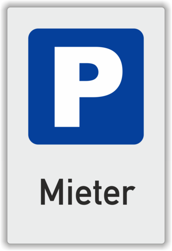 Parkplatzschild "Mieter", grau