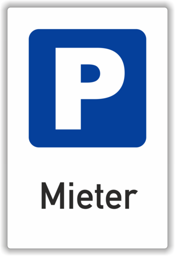 Parkplatzschild "Mieter", weiß