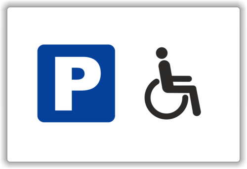Parkplatzschild "Behinderte", weiß