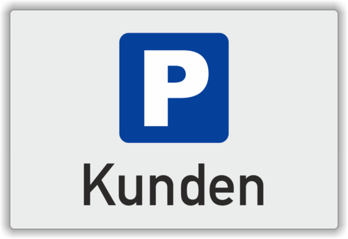 Parkplatzschild "Kunden", grau