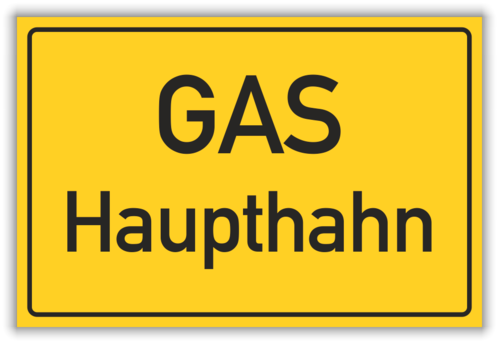 Hinweis: "GAS Haupthahn"