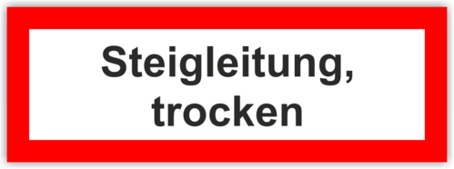 Feuerwehrzeichen "Steigleitung, trocken"