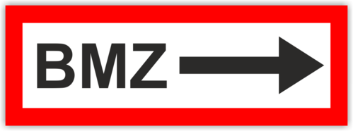 Feuerwehrzeichen "BMZ Pfeil rechts"
