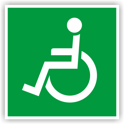 Rettungszeichen Rollstuhl links