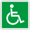 Rettungszeichen Rollstuhl rechts