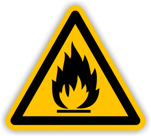 Warnung "Feuergefährliche Stoffe"