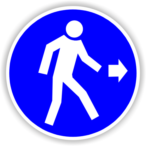 Gebot: "Fußgängerweg rechts benutzen"