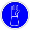 Gebot: "Handschuhe mit Pulsschutz benutzen"