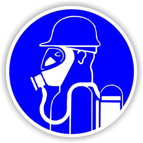 Gebot: "Schweres Atemschutzgerät benutzen"
