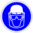 Gebot: "Helm-, Gesichtsschutz und Korbbrille benutzen" Schild