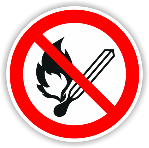 Verbot "Feuer, offenes Licht und Rauchen"