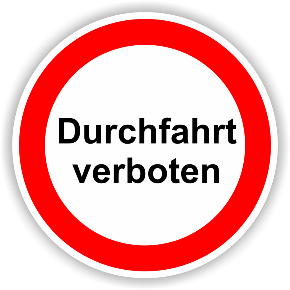 Einfahrt verboten Aufkleber Kreis Einbahnstrasse 