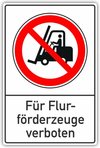 Verbot Kombischild "Flurförderzeuge"