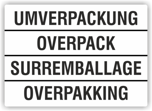 Etikett "Umverpackung (4 sprachig)"