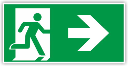 Rettungszeichen Rettungsweg nach rechts