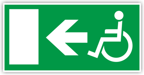 Rettungszeichen Behinderte links