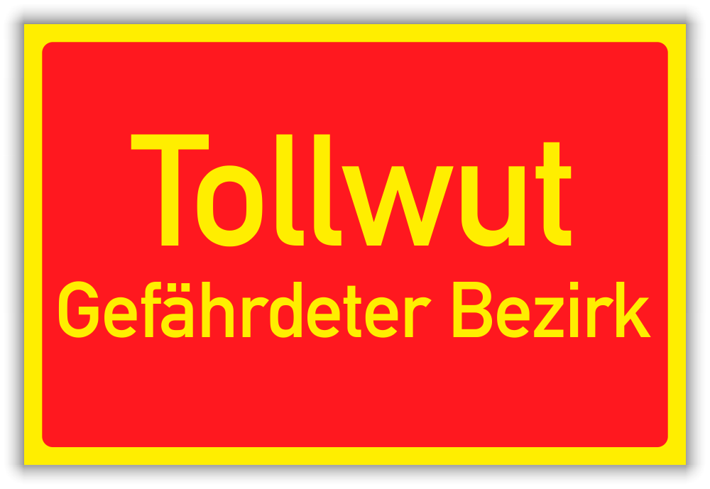 Banner Tollwut Gefährdeter Bezirk
