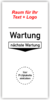 Grundetikett "Wartung" mit Wunsch- Text und Logo oben
