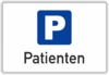 Parkplatzschild "Patienten", weiß