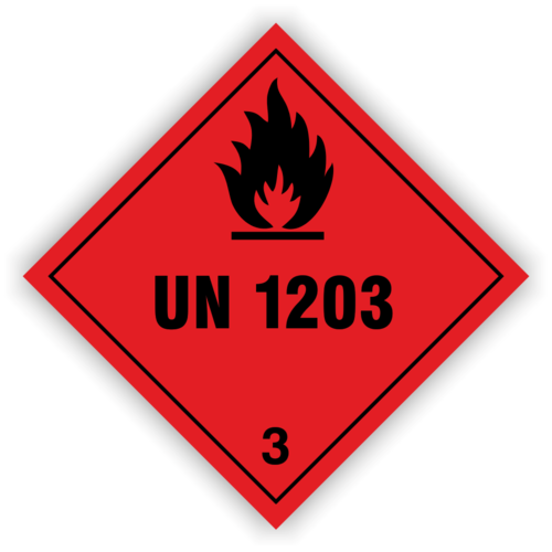 Gefahrzettel Kl. 3 "UN 1203"