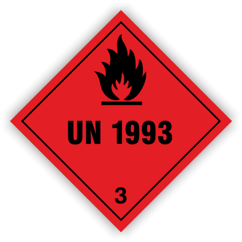 Gefahrzettel Kl. 3 "UN 1993"