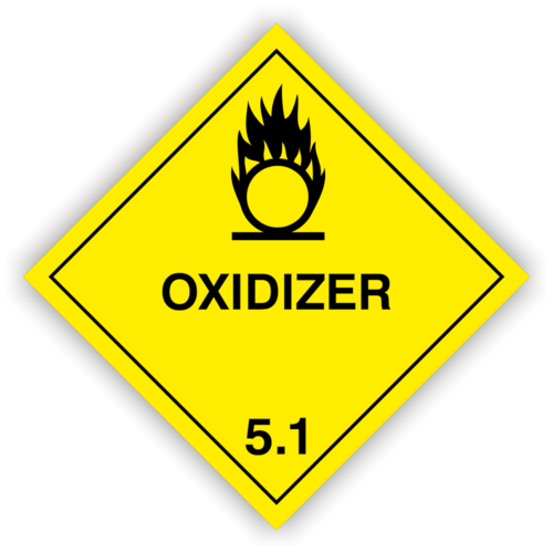 Gefahrzettel Kl. 5.1  "Oxidizer"