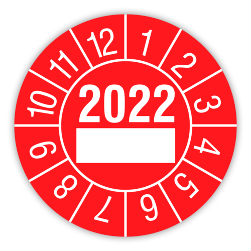 Jahresprüfplaketten 2022 mit Schriftfeld