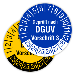Prüfplaketten nach DGUV Vorschrift 3, 2023 - 2028
