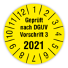 Prüfplaketten Geprüft von, DGUV Vorschrift 3, 2021