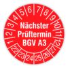 Prüfplaketten Nächster Prüftermin BGV A3, 2022-2027