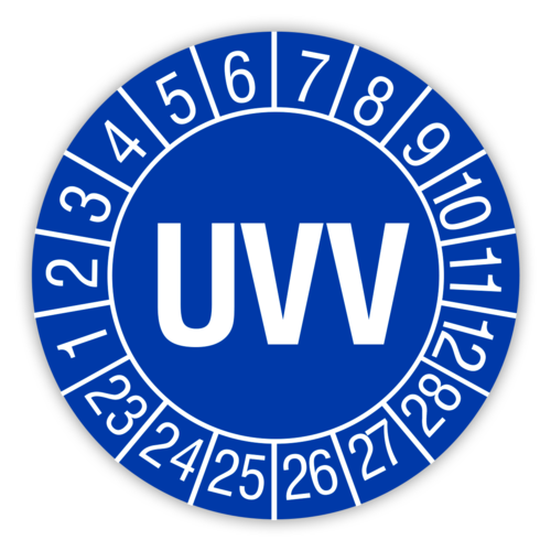 Prüfplaketten UVV 2023 bis 2028
