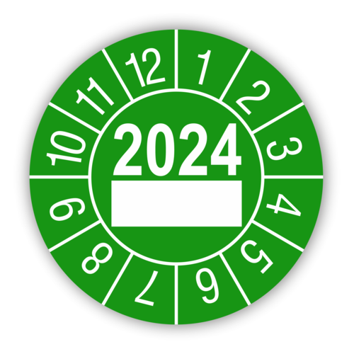 Jahresprüfplaketten 2024 mit Schriftfeld