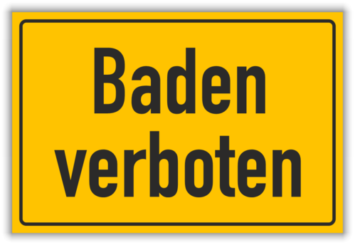 Hinweis: "Baden verboten"