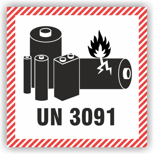 Etikett Lithium-Metall UN 3091