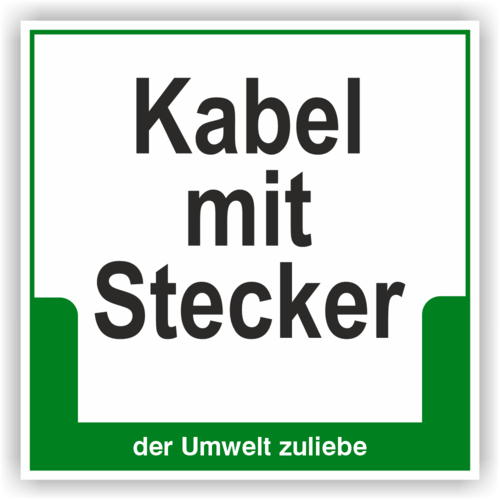 Schild "Kabel mit Stecker"